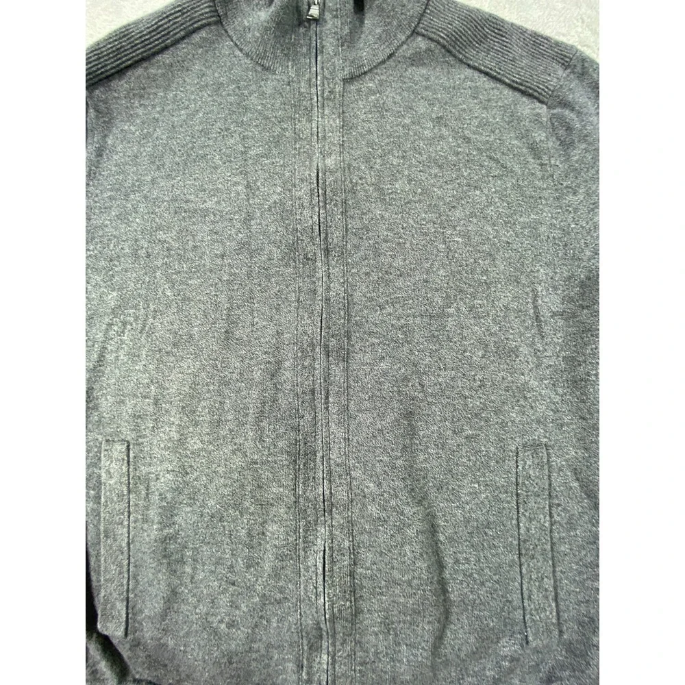 Banana‎ Republic Cardigan Sweater Mens M Gray Cotton Knit Full Zip Long Sleeve